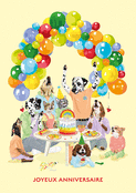 Chien heureux pour un anniversaire festif
